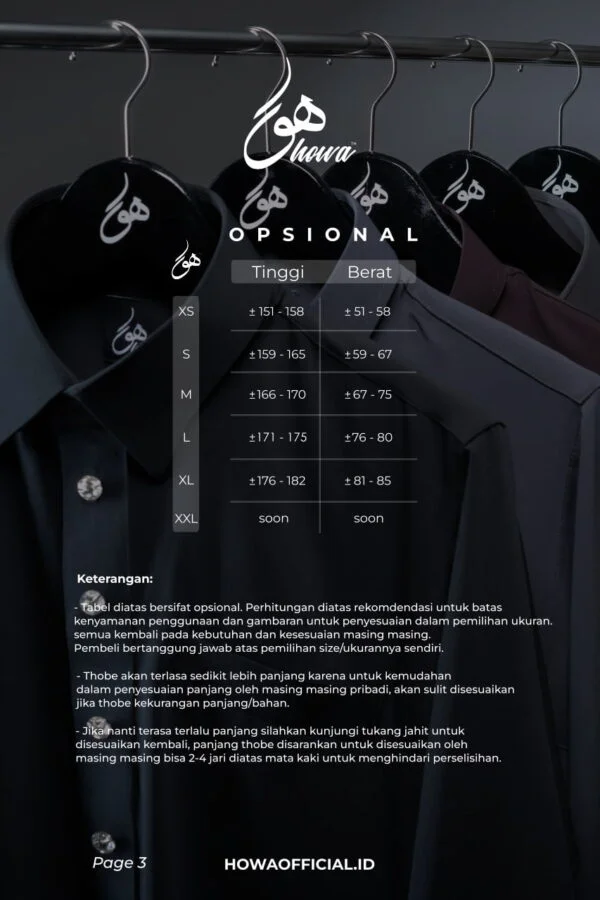 WP SIZE CHART 3 Royale Model | Off White
